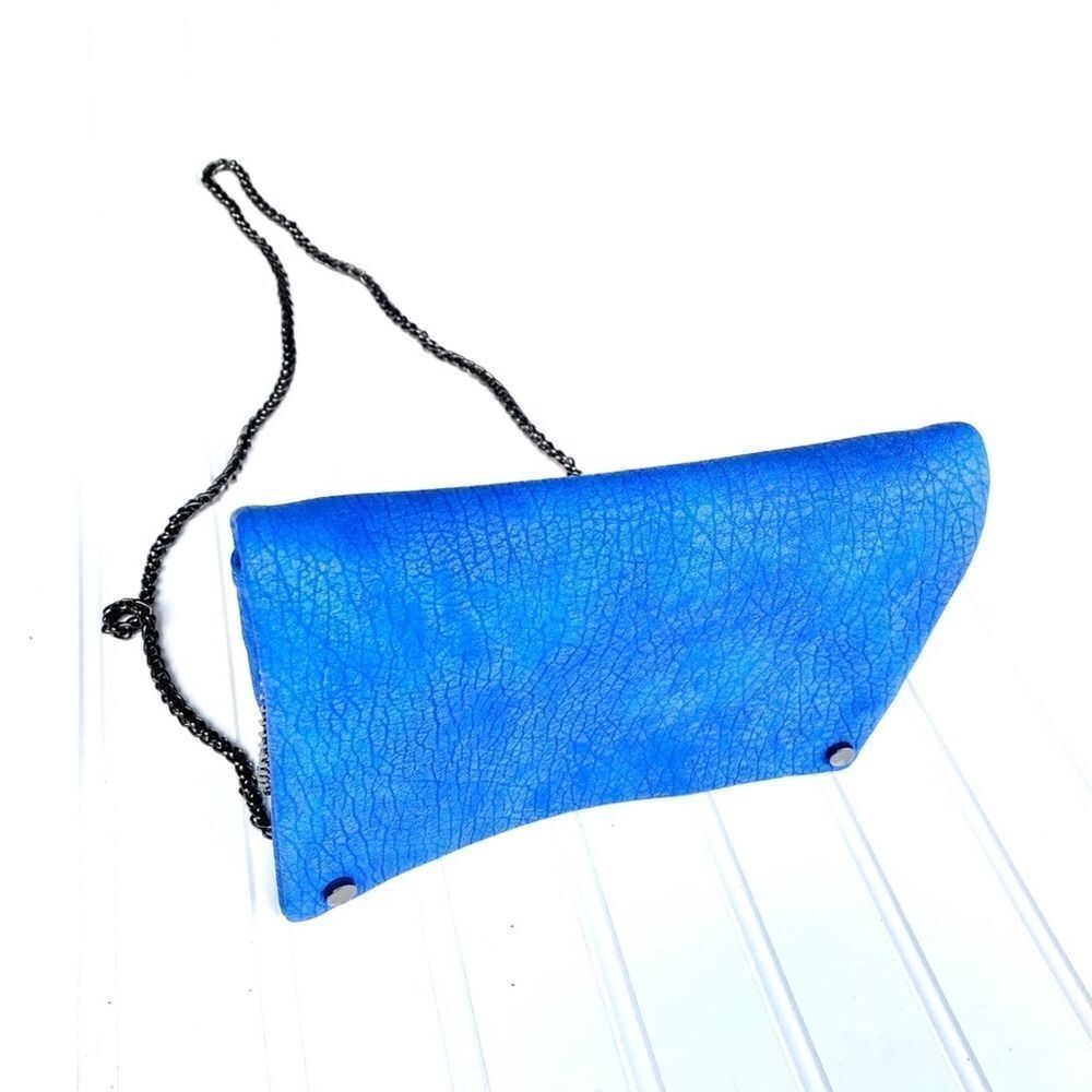 Street level Cobalt blue faux leather clutch purse
